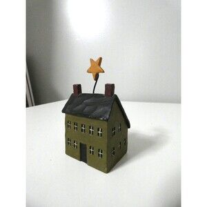 B Lloyd 2003 Blossom Bucket Mini Star Salt House Figure Resin Primitives